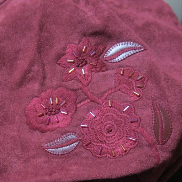 Forever Fossil Vintage Purse Key Wooden Boho beaded floral embroidery Crossbody - Picture 2 of 15